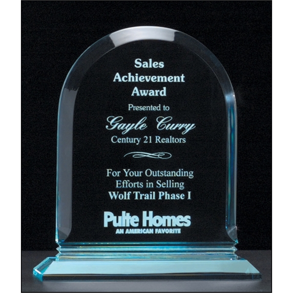 Arch Series 3/4" Thick Polished Jade Acrylic Award on Base