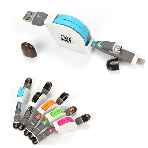 2 in 1 Retractable Charging Cable