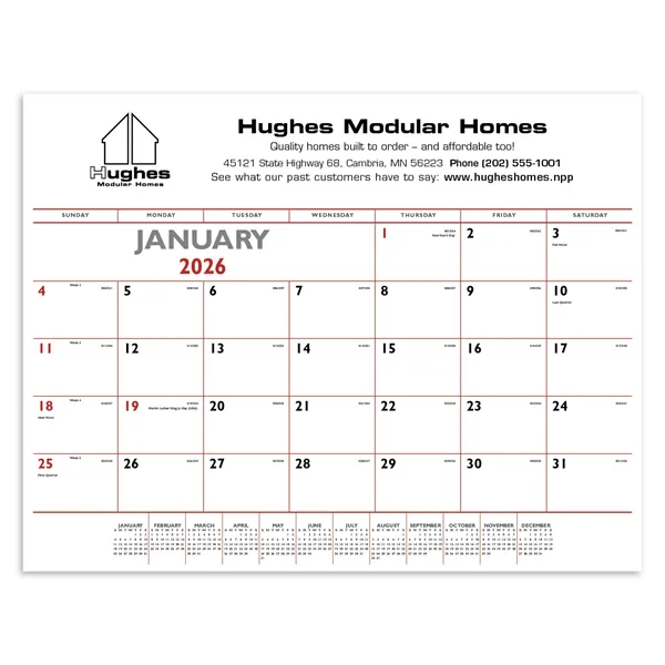 Triumph® Calendars Red & Black Desk Pad