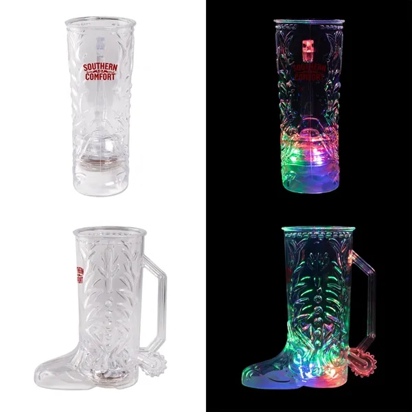 20oz 3 Light Western Themed Plastic Cowboy Boot Mug w/Handle