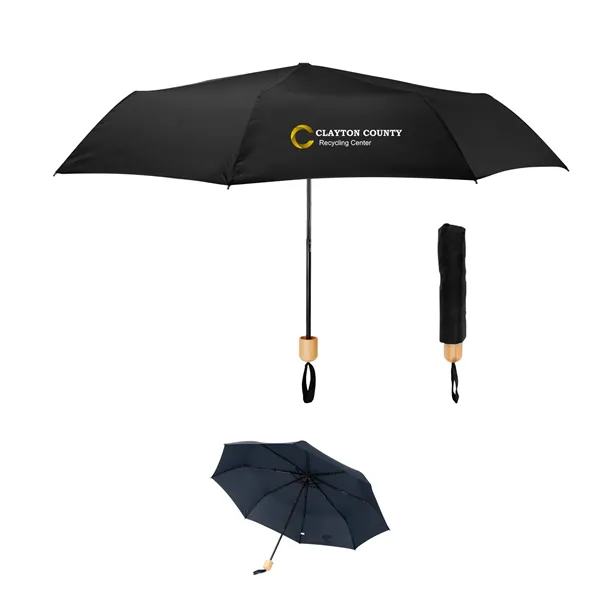 41" Arc Umbrella With 100% RPET Canopy & Bamboo Handle