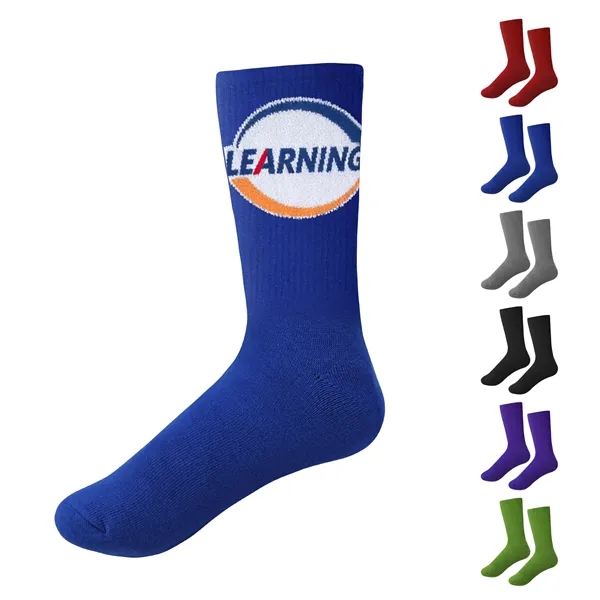 Unisex Knitted Athletic Socks W/ Jacquard Custom Logo