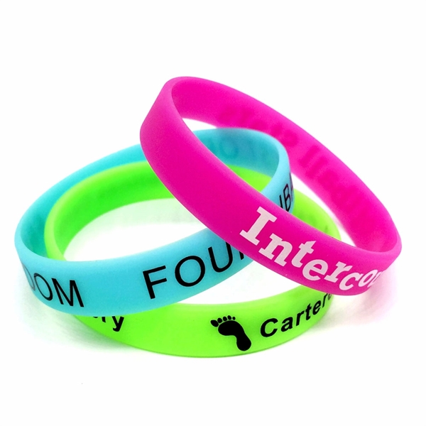 Large Size Screen Printed Silicone Bracelet