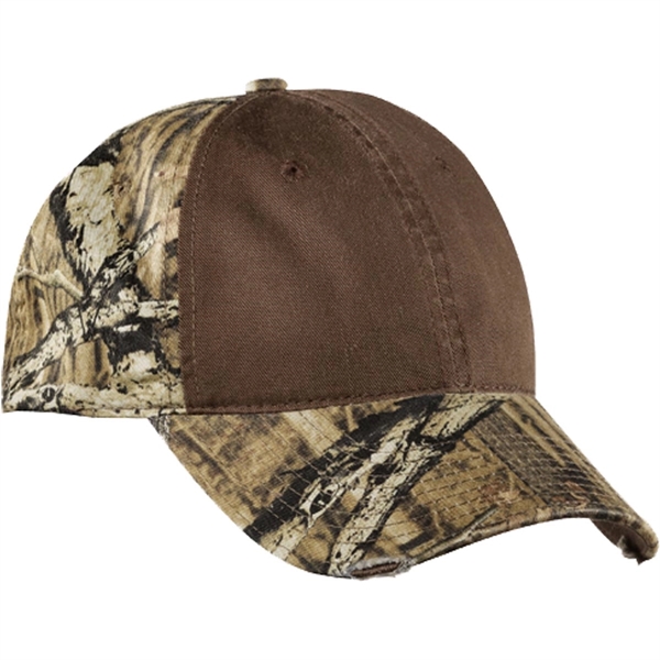 Port Authority Camo Cap with Contrast Front Panel - Dark/All