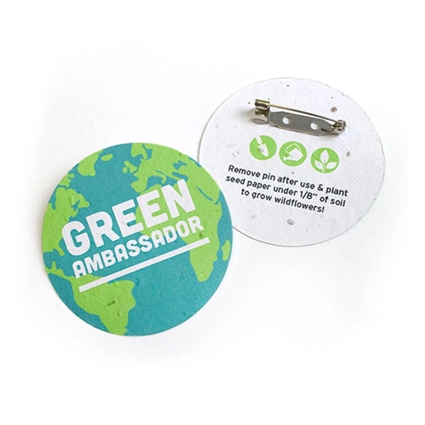 2" Circle Seed Paper Button Badges - Double Sided