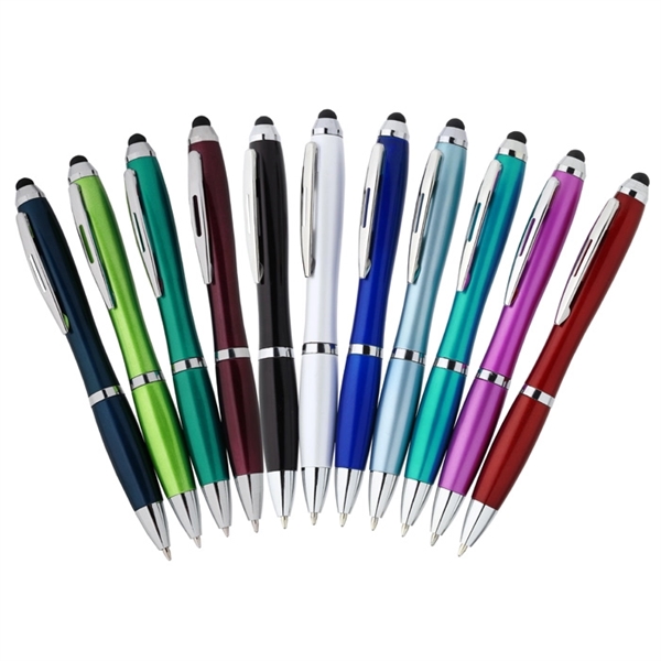 Promotioinal Metallic Curvaceous Ballpoint Stylus Pen