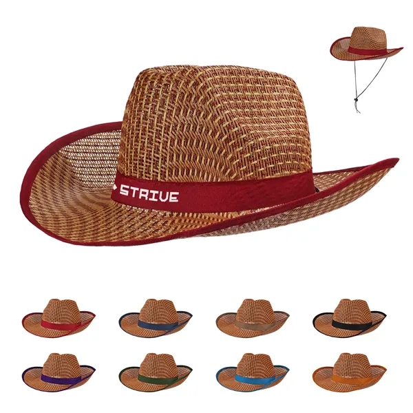 Straw Cowboy Hat With Customizable Band