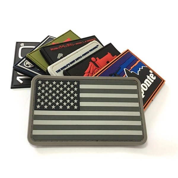 2D PVC patch 3"x2" with hook & loop back