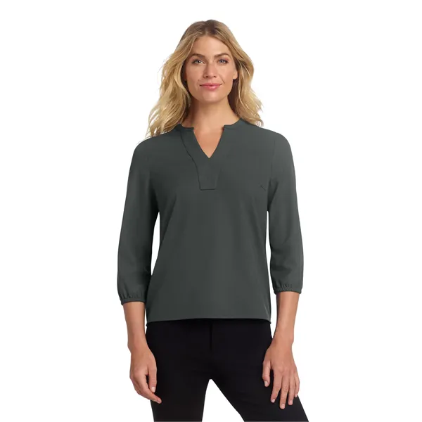 Mercer+Mettle Women's Stretch Crepe 3/4-Sleeve Blouse