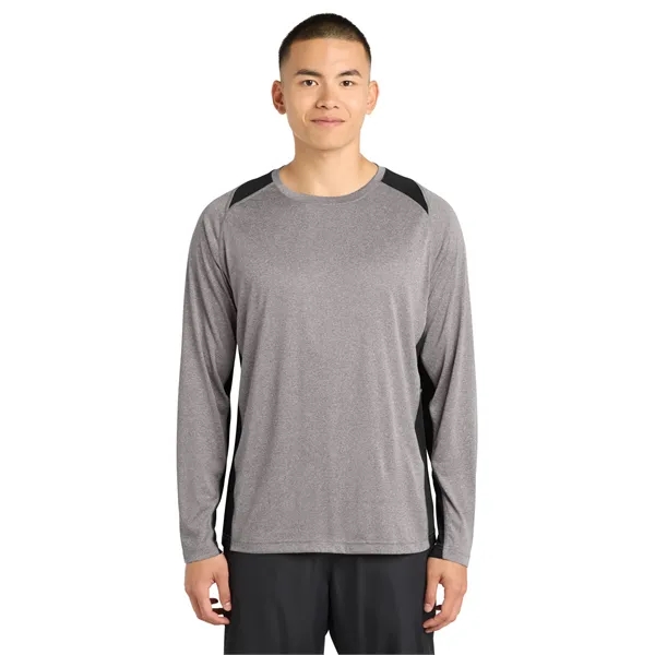 Sport-Tek Long Sleeve Heather Colorblock Contender Tee.