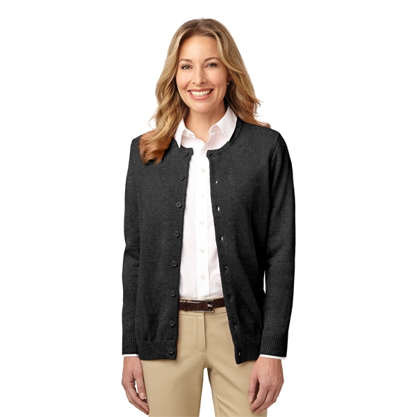 Port Authority® Ladies Value Jewel-Neck Cardigan Sweater