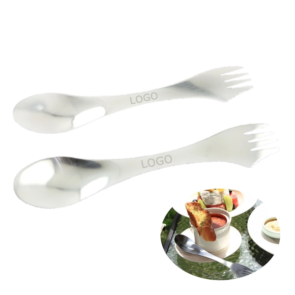 Stainless Steel Spoon, Fork & Serrated Knife Edge Combo Silv
