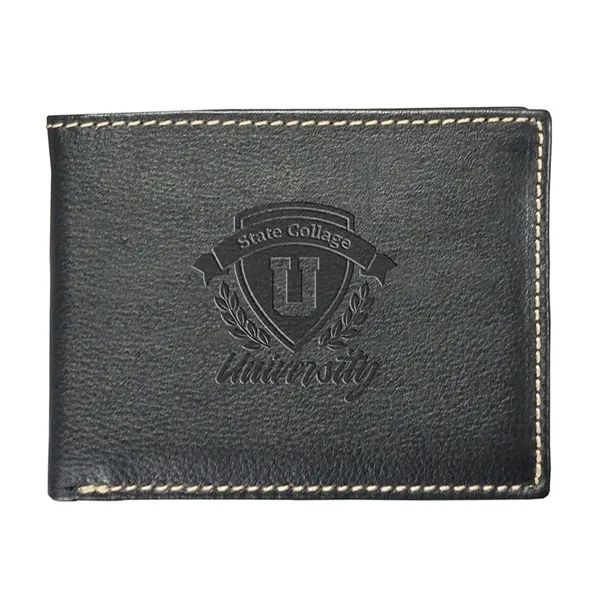 Andrew Philips® Leather Contrast Stitch Billfold Wallet