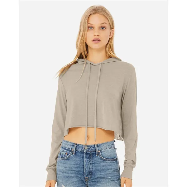 BELLA + CANVAS Women's Triblend Crop Long Sleeve Hoodie Tee