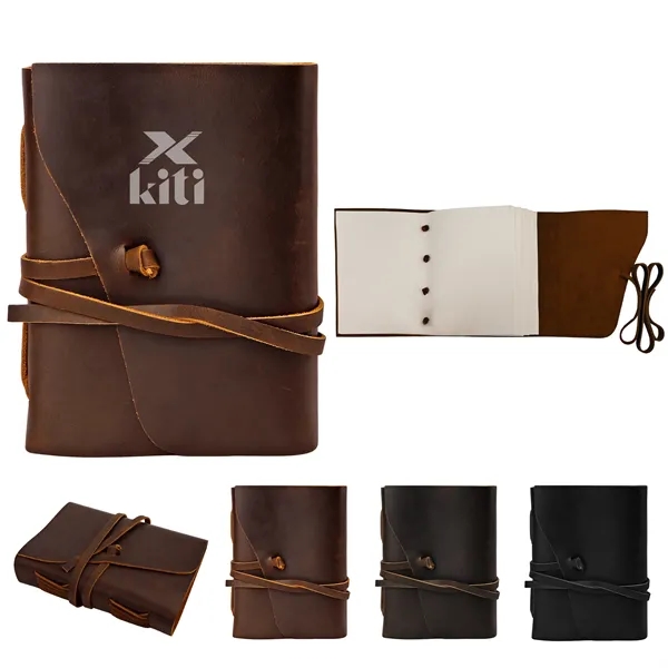 Genuine Leather Cover Vintage Journal Notebook W/ 300 Sheets