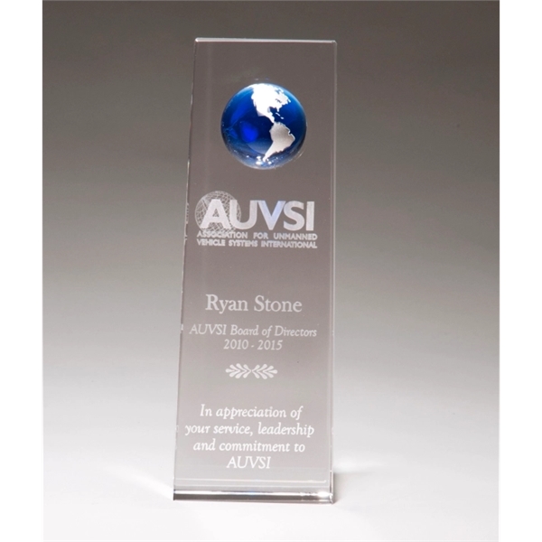 Crystal Award with Blue Globe