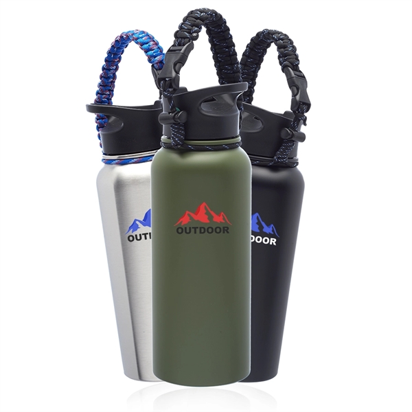 34 oz. Vulcan Stainless Steel Water Bottles with Strap