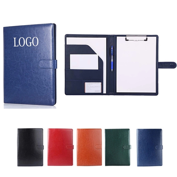 Pen Loop Lined Memo Pad Customizable Text Black 6 Stitched Leather Portfolios Set Logo 