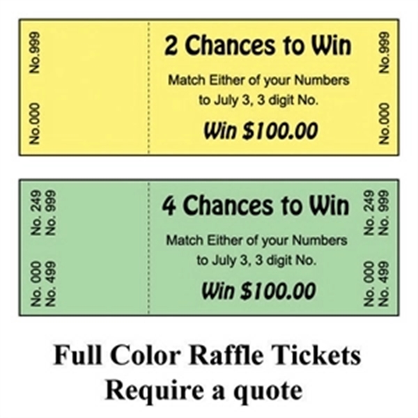 2 1/8" x 5 1/2' Lottery 2 Chance Tickets