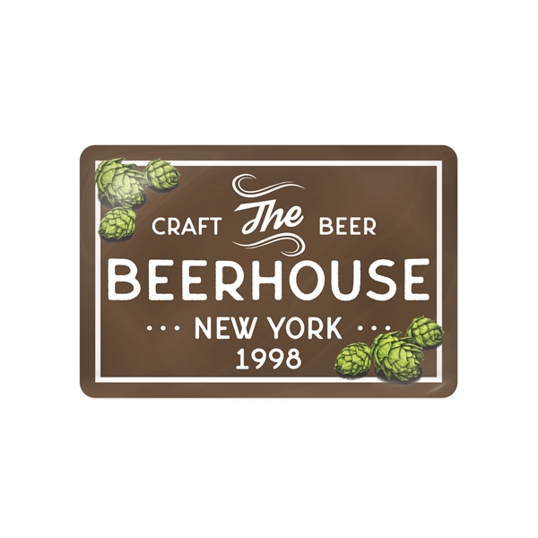 White Vinyl Perm Adh Full Color Rectangle Domed Decal 2"x3"