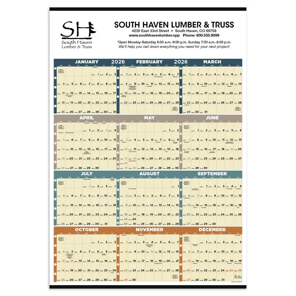 Triumph® Calendars Time Management Span-A-Year (Non-Lamin...