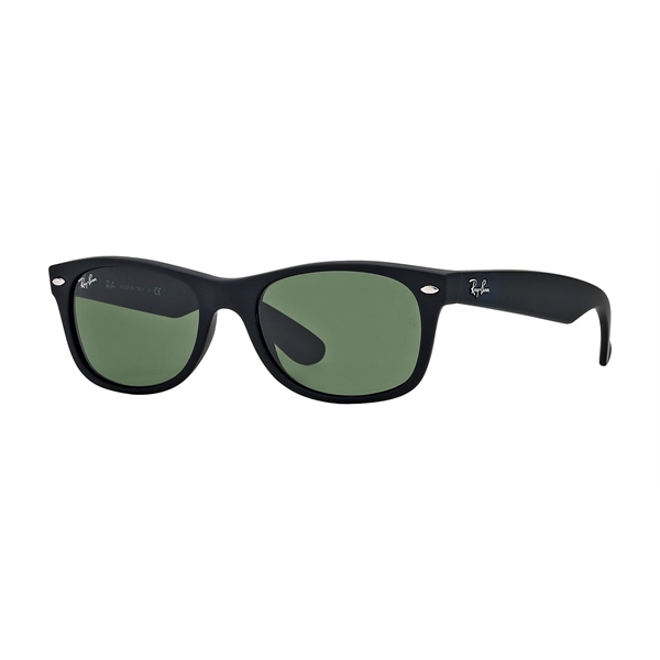 New Wayfarer Sunglasses - Black Matte/Green