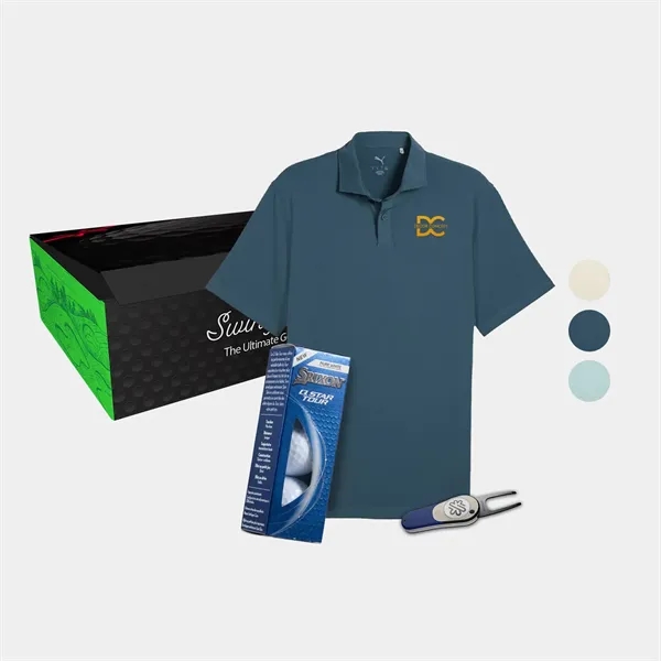 PUMA® Polo, Srixon® Golf Balls & Divot Tool Gift Set