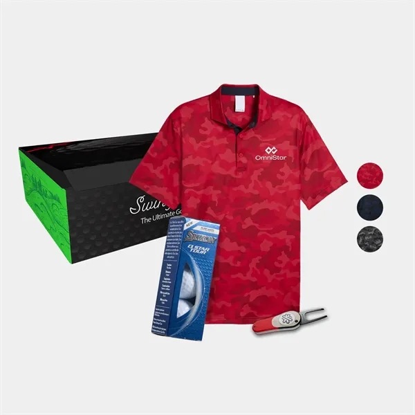 PUMA® Camo Polo, Srixon® Golf Balls & Divot Tool Gift Set