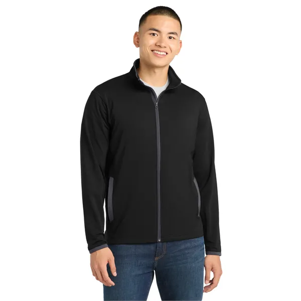 Sport-Tek Sport-Wick Stretch Contrast Full-Zip Jacket.