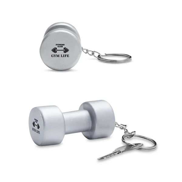 Dumbbell Shape Stress Ball Keychain