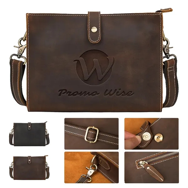 Genuine Leather Multi-Purpose Casual Clutch Shoulder Bag
