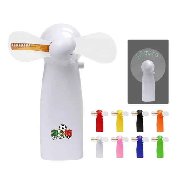 Pre Programmed Mini Handheld Fan W/Flash Message LED