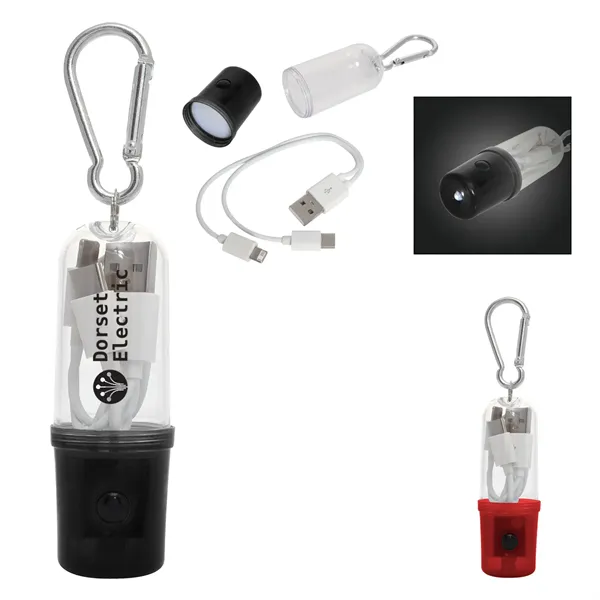 3-In-1 Charging Cable With Flashlight Case