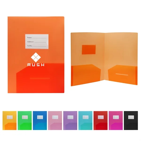 A4 Plastic File Folder With Two Inner Pockets