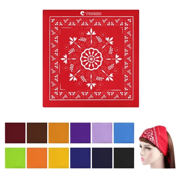 22"Unisex Full Color Square Cotton Bandana
