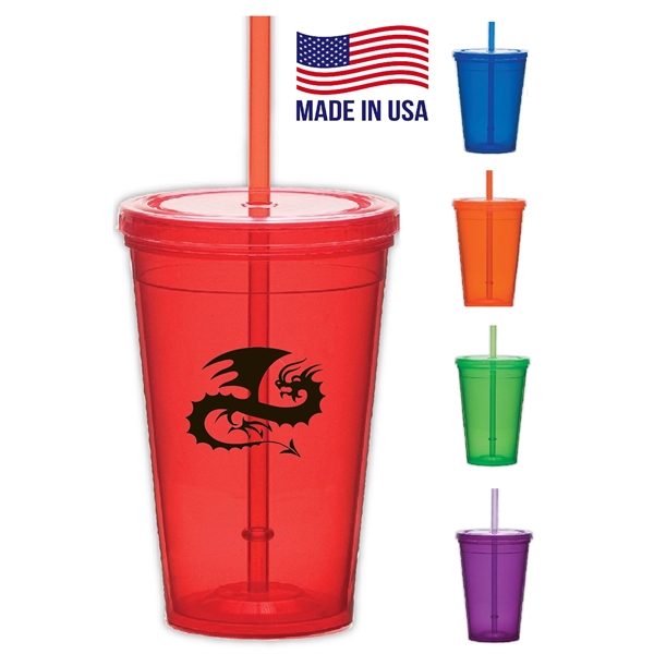 Classic Orange Crush 20 oz Double Wall Tumbler with Lid and Straw