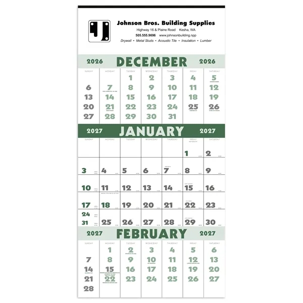 Triumph® Calendars 3-Month Planner (12 Sheet)