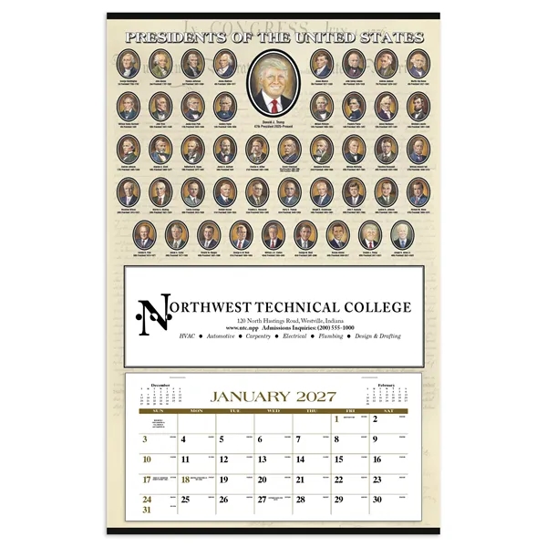 Triumph® Calendars Presidents Hanger 12-Month Calendar