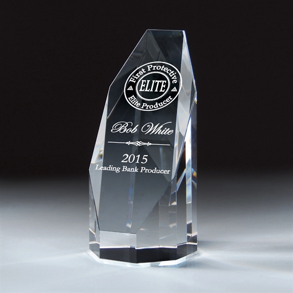 Optic Crystal Octagon Tower Award - Medium