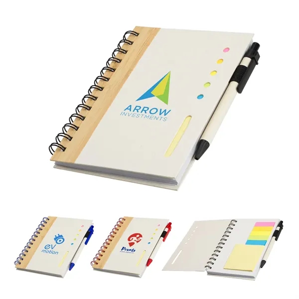 Camber Spiral Notebook with Colorful Sticky Notes & Pen