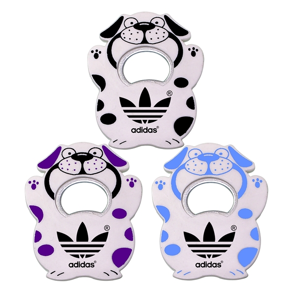 Jumbo size dog shape magnetic bottle opener