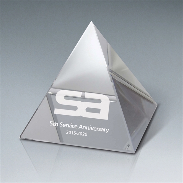 Optic Crystal Pyramid Paperweight - Small