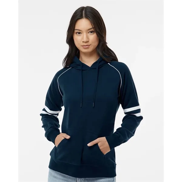 J. America Women's Varsity Fleece Piped Hooded Sweatshirt