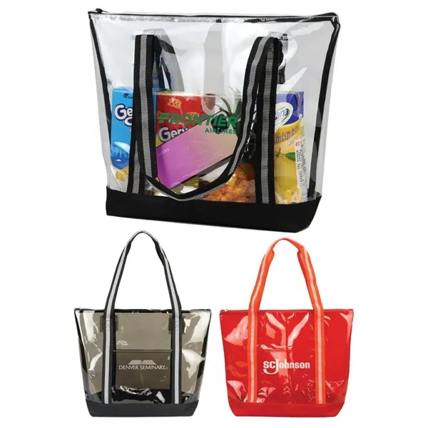 Soft TPU Clear Jumbo Zippered Tote Bag