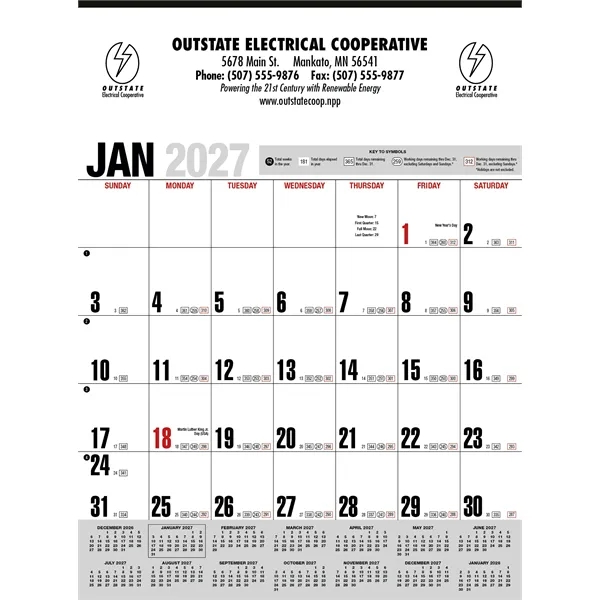 Products Yearly Record® Gray with Red Calendar