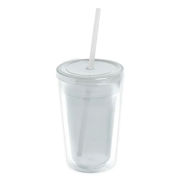 Garyline® Transparent Tumbler with Straw Lid and Full-Col...