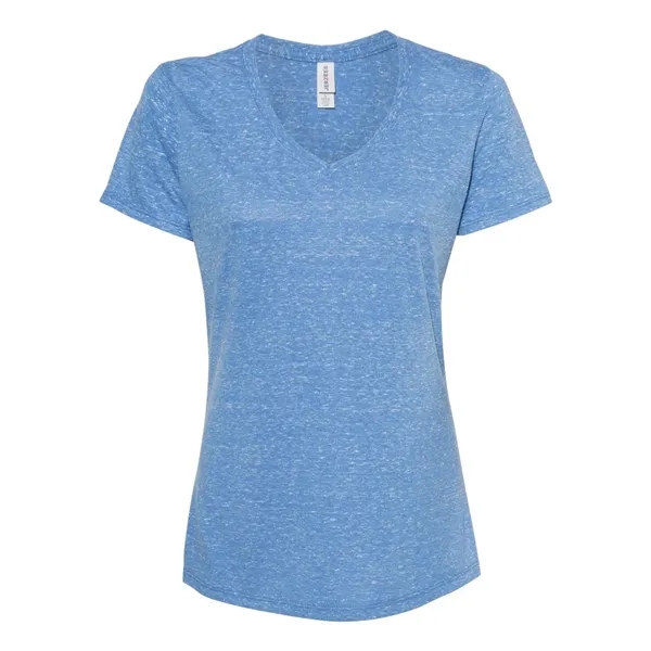 JERZEES Women's Snow Heather Jersey V-Neck T-Shirt