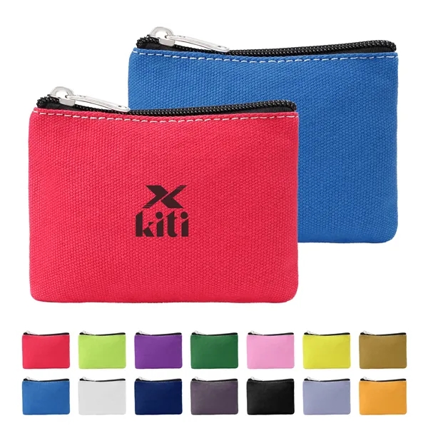 Small Canvas Zipper Bag Coin Pouch 5"x3.3"