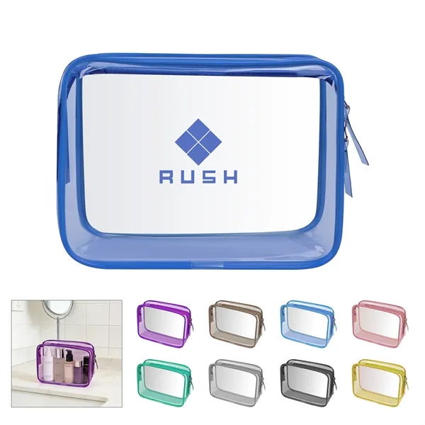 Clear PVC Travel Makeup Bag Toiletry Pouch 7.8"x4.7"x2.4"