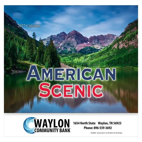 American Scenic Wall Calendar: 2027 Stapled
